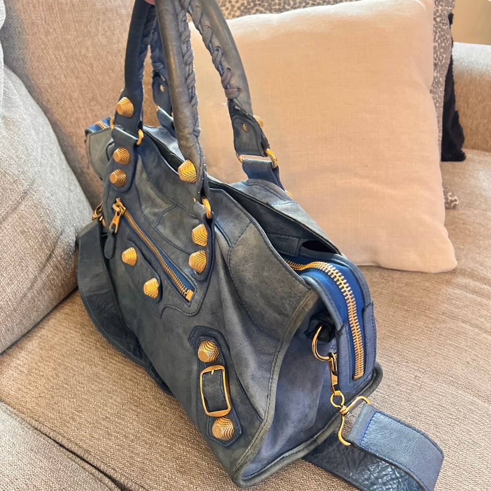 Balenciaga Vintage Le City Part Time Blue Leather Bag - Picture 3 of 15
